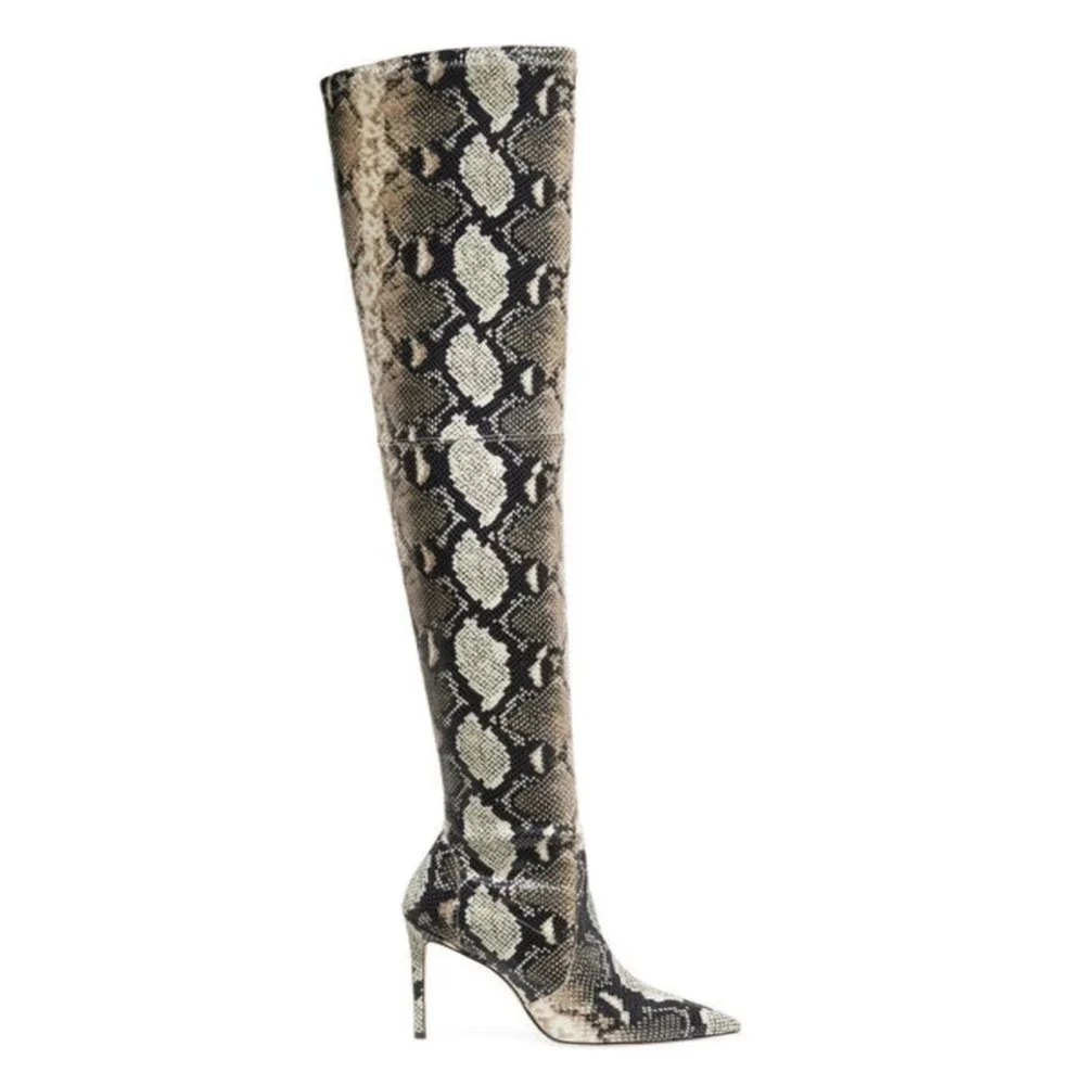 NIB‎ Stuart Weitzman Ultrastuart 100 Roccia Python OTK Boots Sz 7 $995